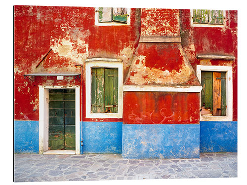 Gallery print Burano, weathered windows and walls