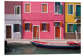 Print på skumplade Colorful house facades of Burano