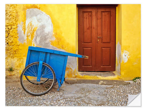 Wall sticker House with blue cart