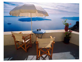 Foam board print Balcony with sea view in Oia