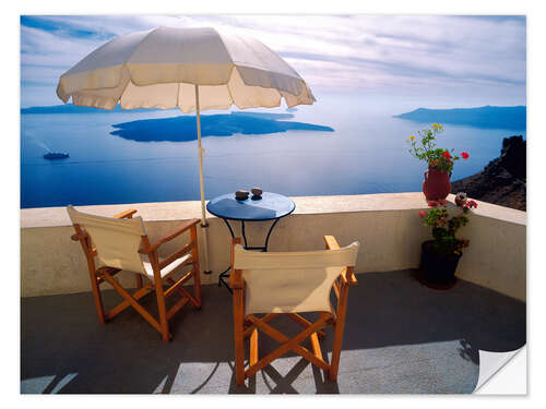 Autocolante decorativo Varanda com vista para o mar em Oia