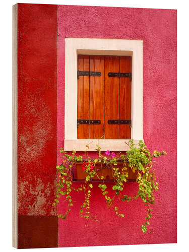 Wood print Red house facade