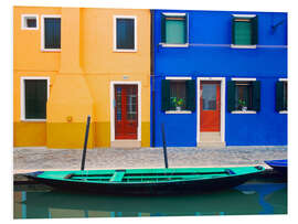 Print på skumplade Colorful house facades of Burano III