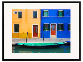 Plakat artystyczny premium w ramie Colorful house facades of Burano III