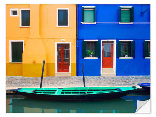 Selvklebende plakat Colorful house facades of Burano III