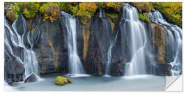 Selvklebende plakat Waterfall Hraunfossar