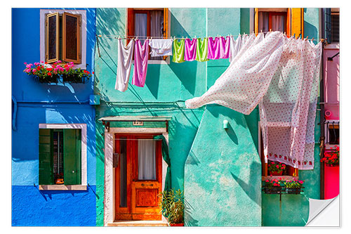 Muursticker Colorful house facade I