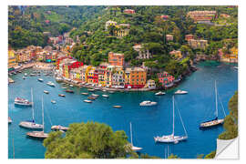 Vinilo para la pared Liguria, Portofino con puerto