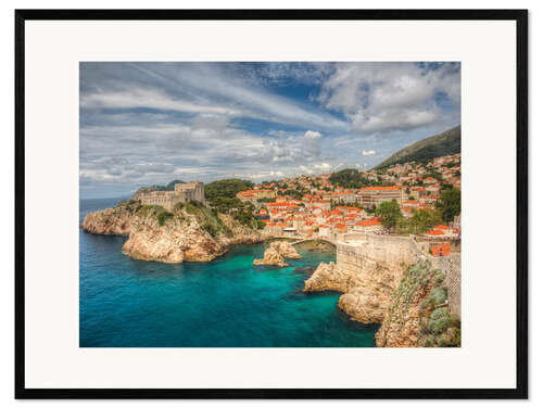 Framed art print Dubrovnik with the edge of the ocean