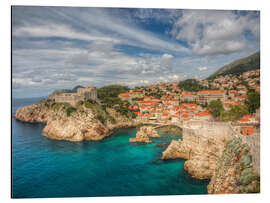 Magnettafel Dubrovnik mit dem Rand des Ozeans