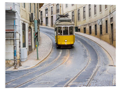 Foam board print Yellow tram in Lisbon