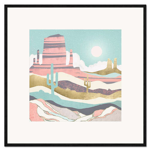 Plakat artystyczny premium w ramie Desert Sun Landscape