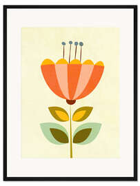 Gerahmter Kunstdruck Retro orange