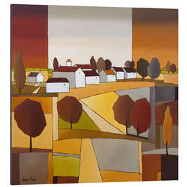 Magnettafel Kleines Dorf im Herbst