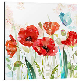 Magnettafel Besucher im Mohnfeld