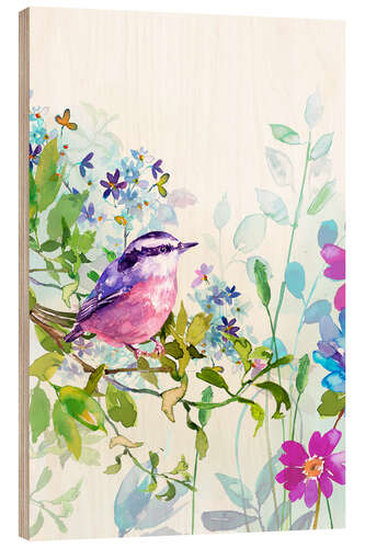 Wood print Summer bird