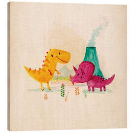 Wood print Dino friends