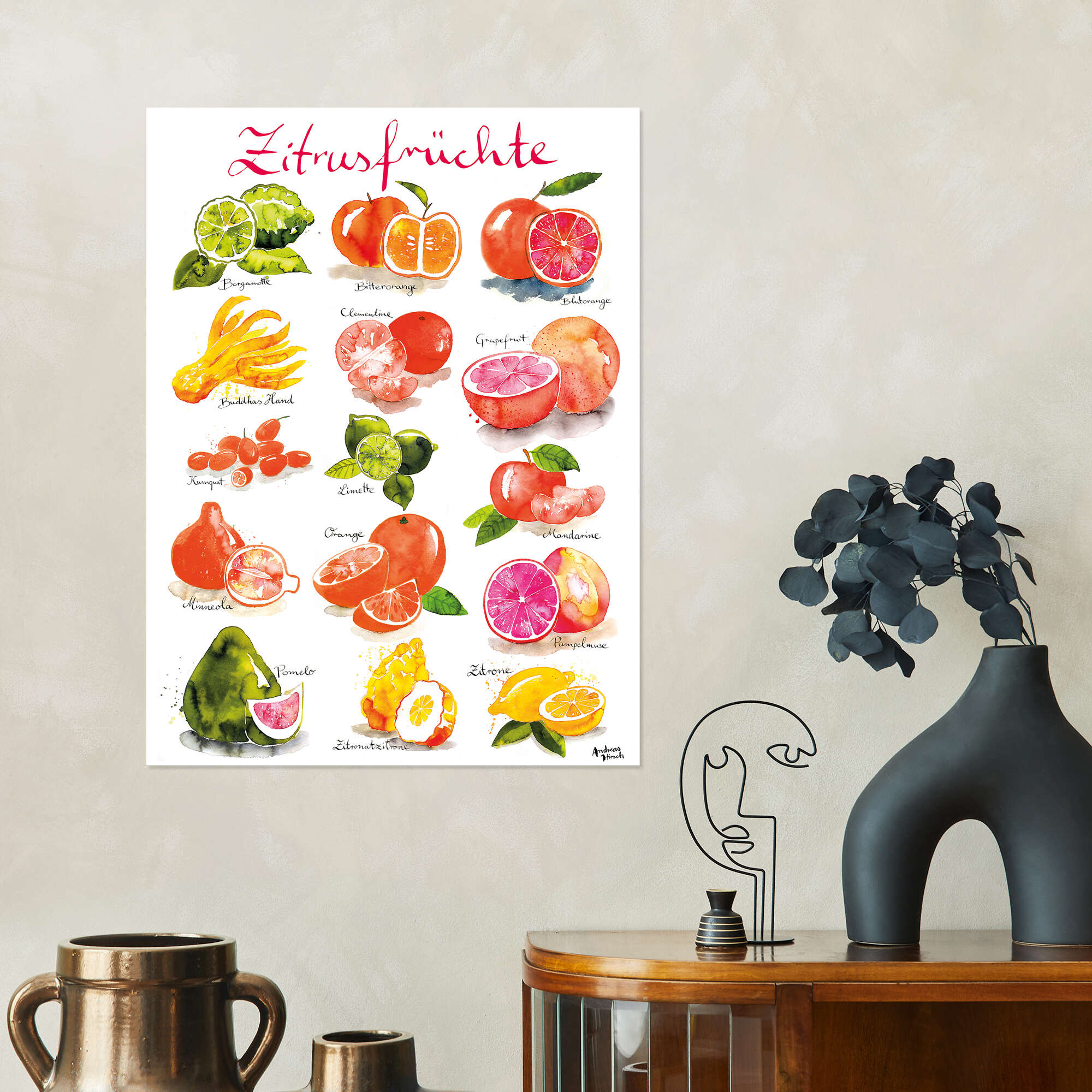 Citrus fruits (German) print by Andreas Hirsch | Posterlounge