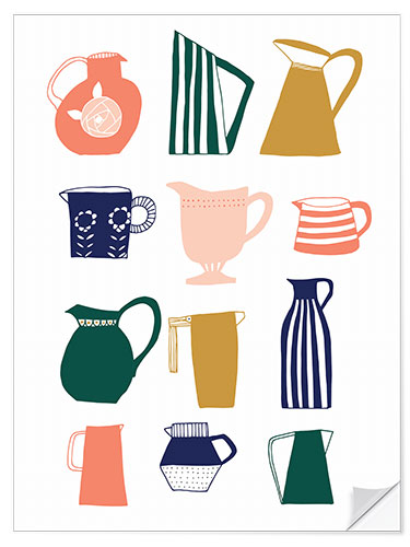 Selvklebende plakat Scandinavian Jugs