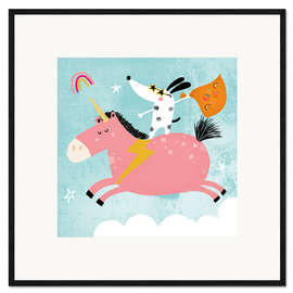 Ingelijste kunstdruk Fantasy Rodeo