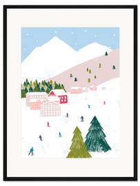 Gerahmter Kunstdruck Skifahrer im Wintersport