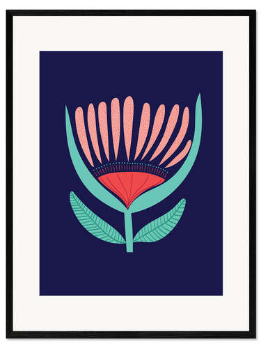 Impressão artística com moldura Flor tropical I