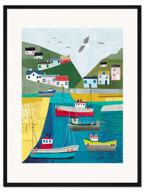 Gerahmter Kunstdruck Bunter Hafen