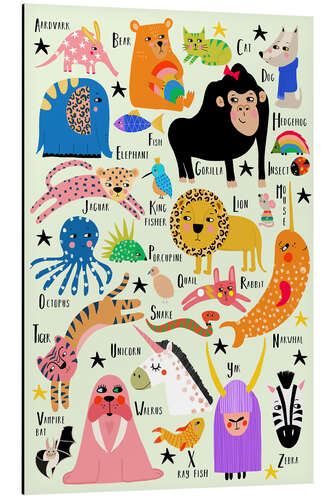 Cuadro de aluminio Alfabeto animal (inglés)