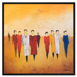 Gerahmter Kunstdruck Bunte Mäntel