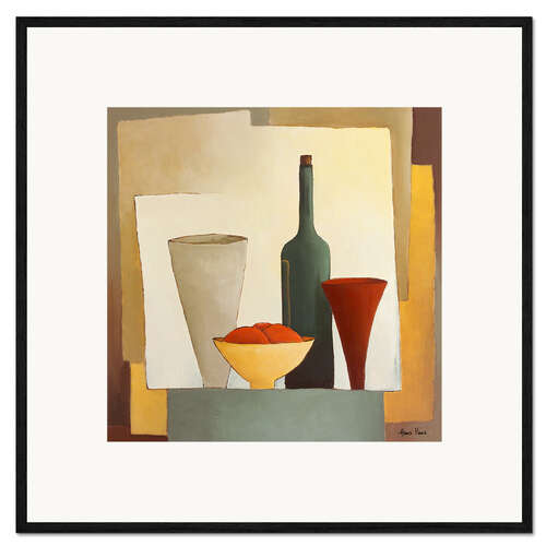 Innrammet kunsttrykk Still life with wine