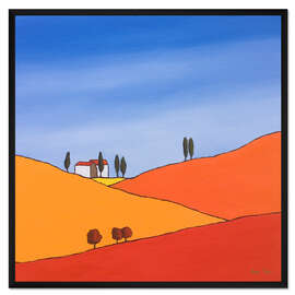 Gerahmter Kunstdruck Herbstfelder IV