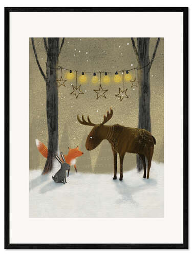 Gerahmter Kunstdruck Winternacht