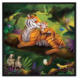 Gerahmter Kunstdruck Tigermama