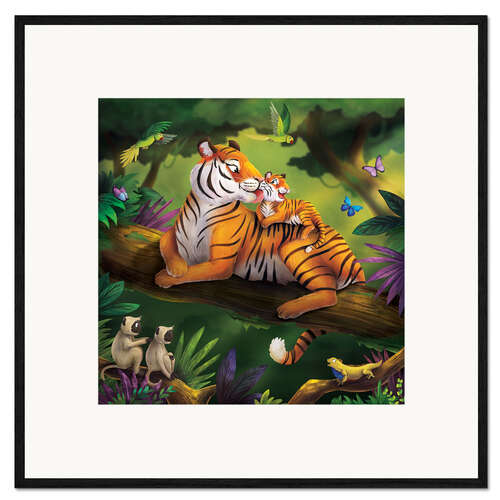 Kunsttryk i ramme Tiger Mom