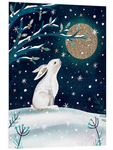 Foam board print Winter Moon and Rabbit