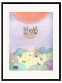 Gerahmter Kunstdruck Ballonfahrt