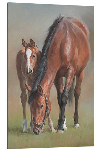 Galleritryck Mare with a foal