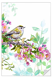 Selvklebende plakat The little kinglet