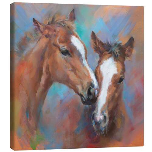 Tableau sur toile Bisou de cheval