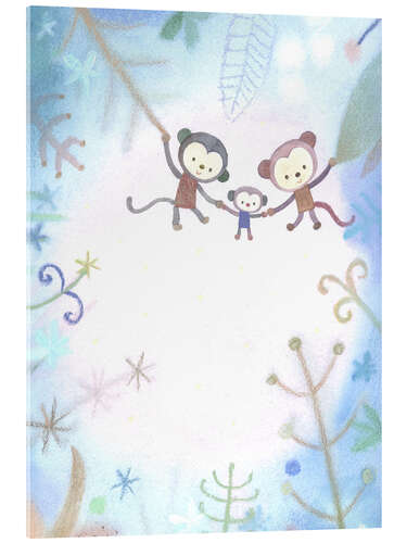 Obraz na szkle akrylowym Monkey family