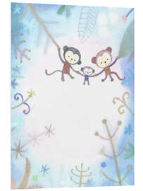 PVC print Monkey family