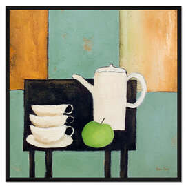 Gerahmter Kunstdruck Stillleben mit grünem Apfel