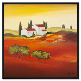 Gerahmter Kunstdruck Rote Toskana