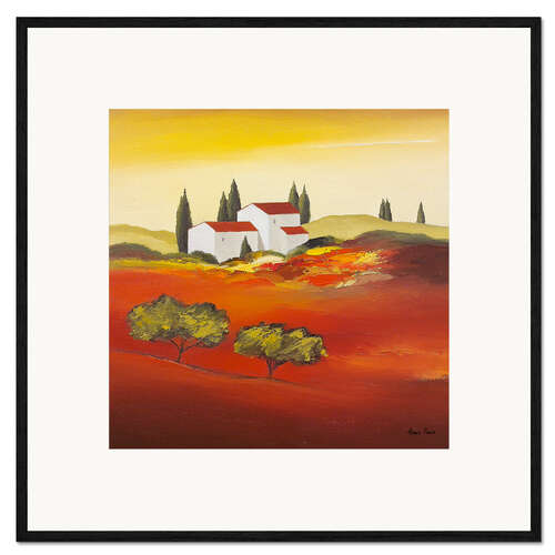 Impresión de arte enmarcada Toscana roja