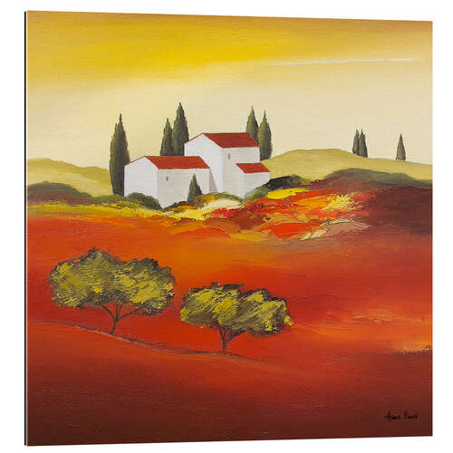 Tableau en plexi-alu Toscane rouge