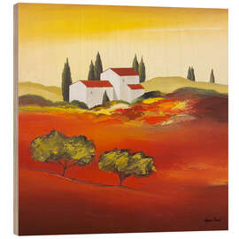 Wood print Red Tuscany