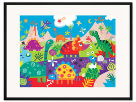 Gerahmter Kunstdruck Dinoland