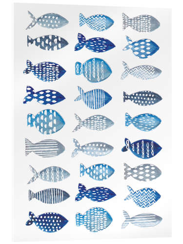 Acrylic print Many blue fish