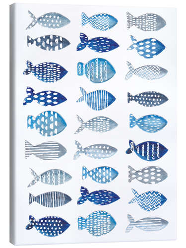 Quadro em tela Muitos peixes azuis
