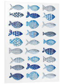Hartschaumbild Viele blaue Fische